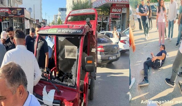 Kahta Devlet Hastanesi Önünde Kaza 1 Yaralı