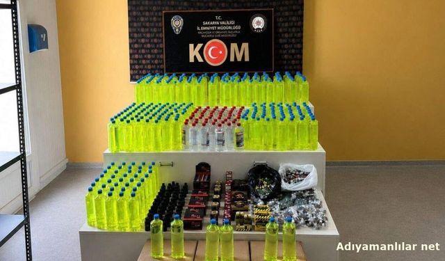 Sakarya'da Kaçak Alkol Operasyonu 2 Ton Malzeme Ele Geçti