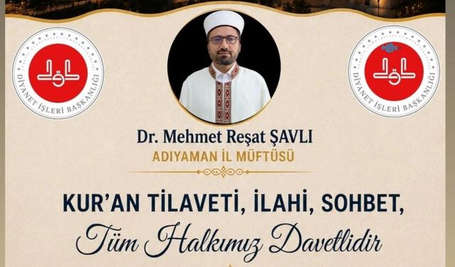 Adıyaman’da Mevlid Kandili Programı Meydan Camii’nde