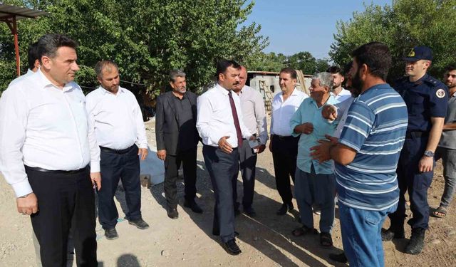 Kaymakam  Muhammed Üsame Soysal köylerde incelemelerde bulundu