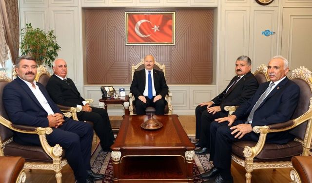 Vali Küçük, ziraat odası Başkanları ve Köy Muhtarları Derneği Başkanını kabul etti