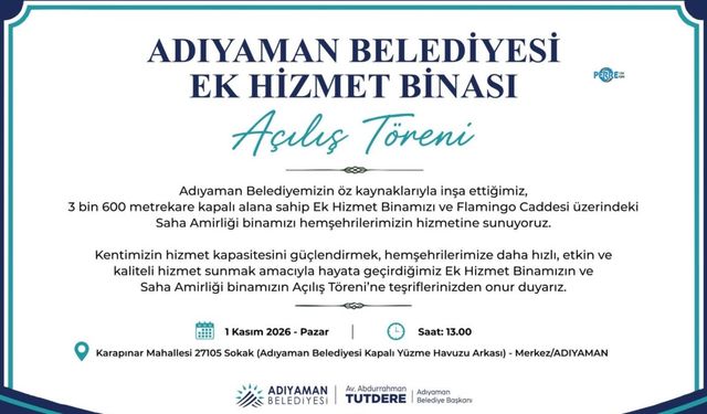 Adıyaman Belediyesi'nden öz kaynaklarla 3 bin 600 metrekarelik hizmet binası
