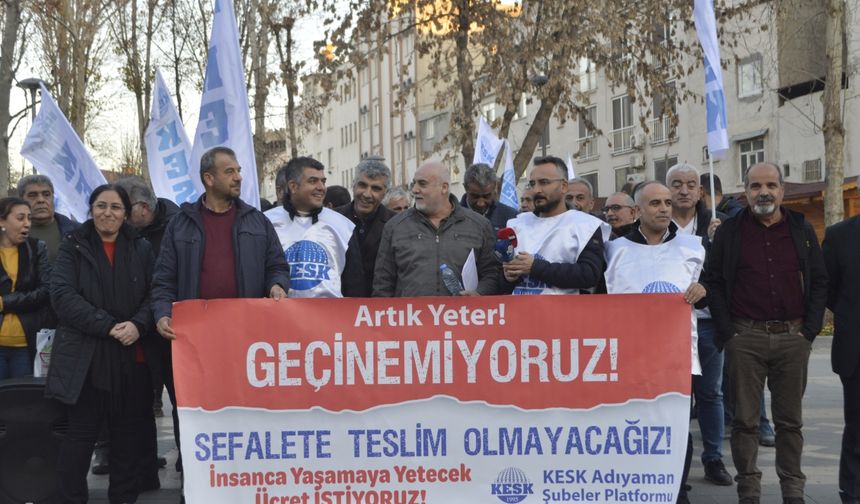 Adıyaman'da KESK üyelerinden maaş farkı tepkisi
