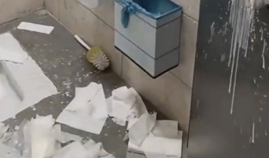 Hastanede kamu malına vahşet! Yeni açılan Kadın Doğum Hastanesi tuvaletinde tahribat kamerada  - Videolu Haber