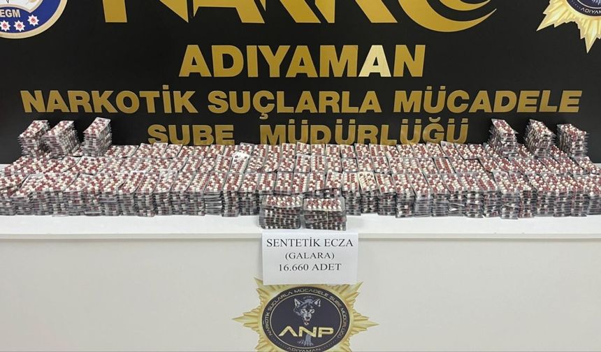 Adıyaman’da narkotik operasyonu: 2 tutuklama, 16 bin 660 adet sentetik ecza ele geçirildi  - Videolu Haber