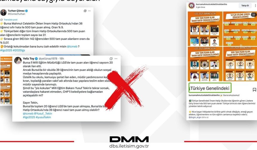 Dezenformasyonla Mücadele Merkezi'nden 'imam hatip lisesi birinciliği' iddialarına yalanlama 