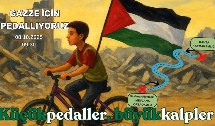Gazze İçin Kahta'da Anlamlı Etkinlik: 'Küçük Pedaller, Büyük Kalpler'