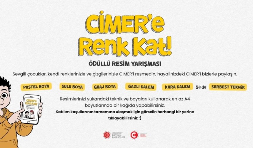 “CİMER’e Renk Kat” temalı ödüllü resim yarışması başladı