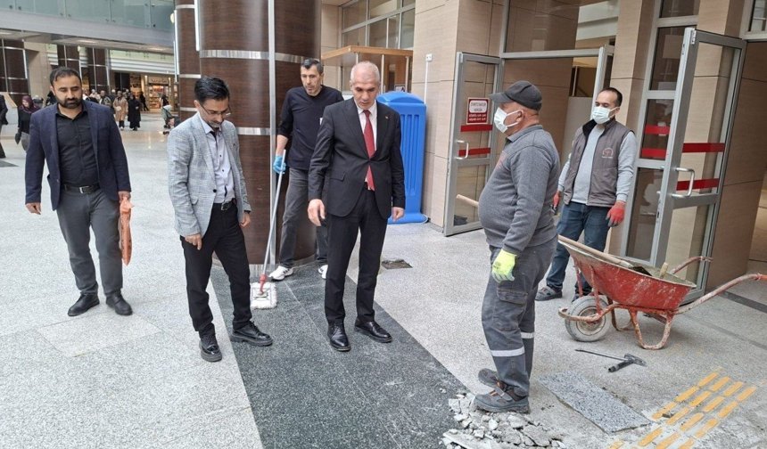 Adıyaman Eğitim ve Araştırma Hastanesi'nde kapsamlı zemin yenileme çalışması
