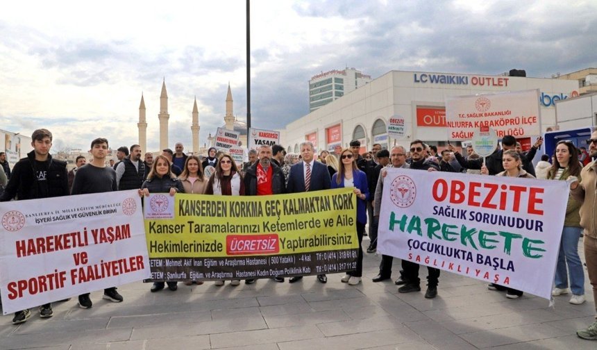 Şanlıurfa'da 'Dünya Sağlık Günü farkındalık yürüyüşü' düzenlendi