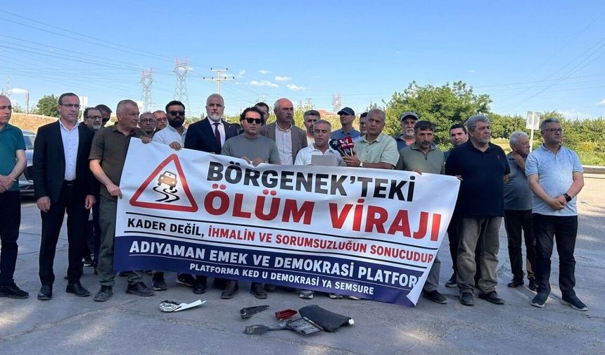 Adıyaman Emek ve Demokrasi Platformu'ndan Börgenek'te tepki: 'Bu yol daha kaç can alacak?' - Videolu Haber