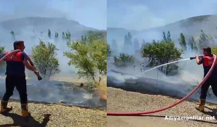 Besni'de Bahçe Yangınında Ağaçlar Zarar Gördü