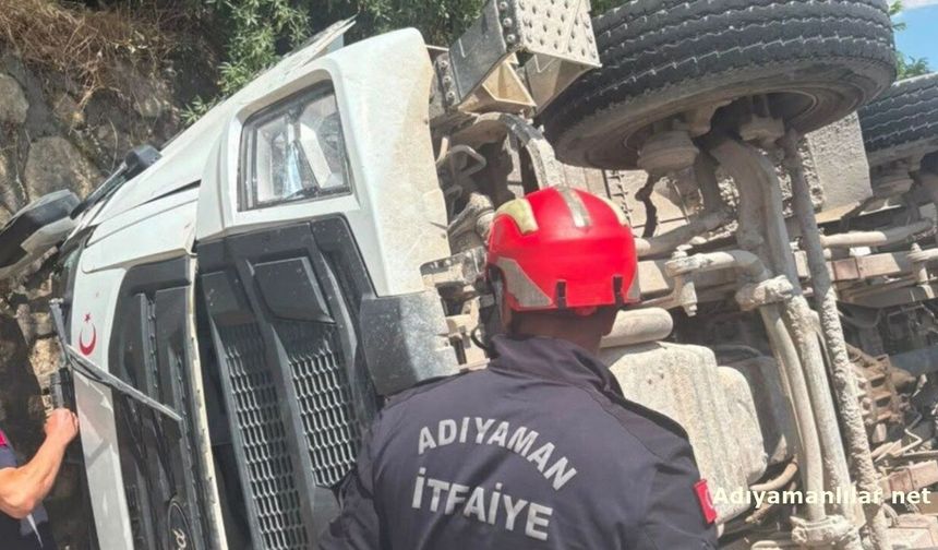Adıyaman'da Mikser Kazasında Kurtarma Anları Kamerada