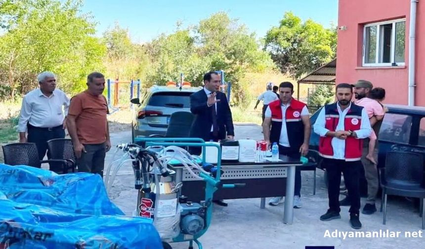Gerger'de Üreticilere Süt Sağım Makinesi Desteği