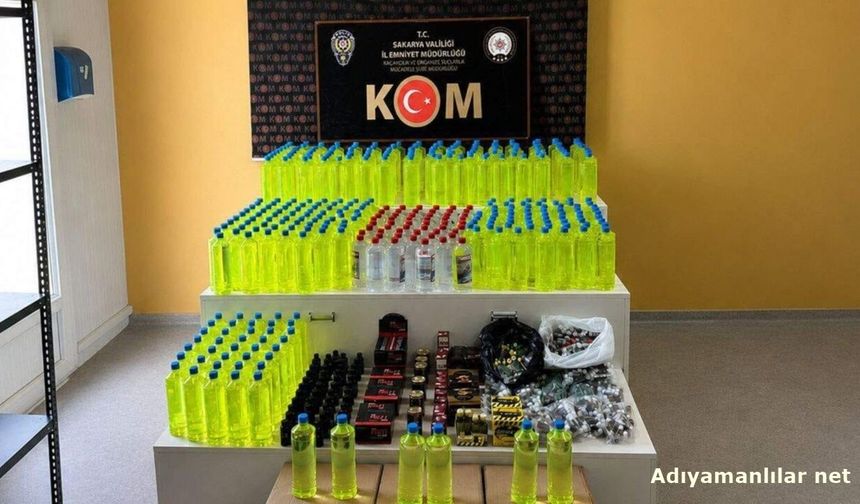 Sakarya'da Kaçak Alkol Operasyonu 2 Ton Malzeme Ele Geçti