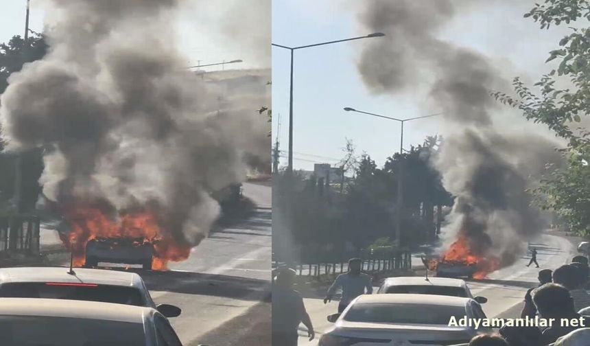 Şambayat'ta Seyir Halindeki Otomobil Alevlere Teslim Oldu