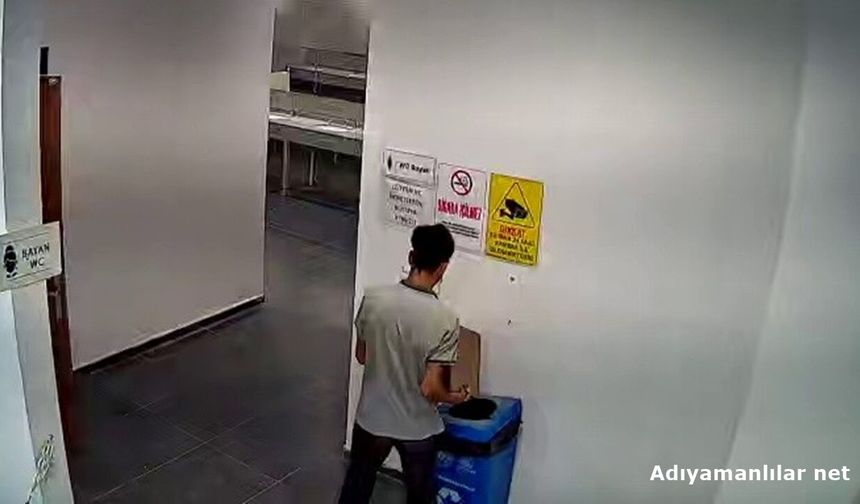 Adıyaman'da Kadınlar Tuvaletindeki Hırsızlık Kamerada