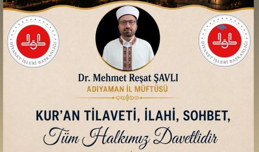 Adıyaman’da Mevlid Kandili Programı Meydan Camii’nde