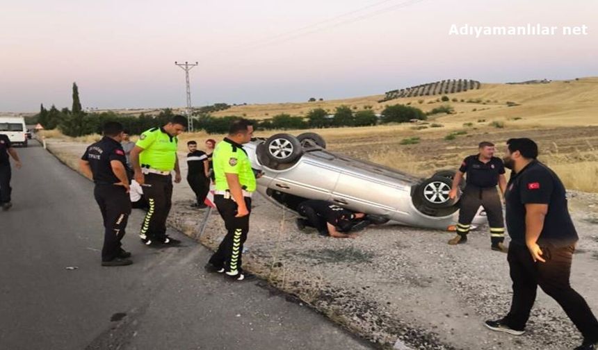 Adıyaman'da Takla Atan Otomobilde 1 Kişi Yaralandı