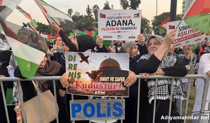 Avrupa'dan Gelen Filistin Konvoyu Adana'da