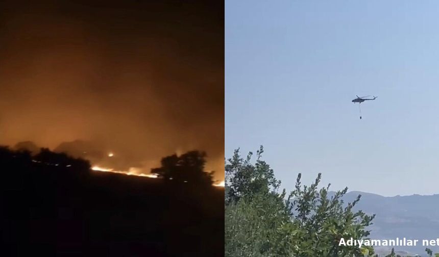 Gerger'de Orman Yangınına Havadan Ve Karadan Müdahale
