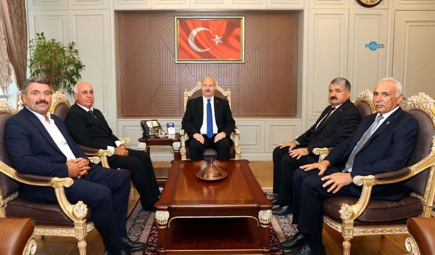 Vali Küçük, ziraat odası Başkanları ve Köy Muhtarları Derneği Başkanını kabul etti