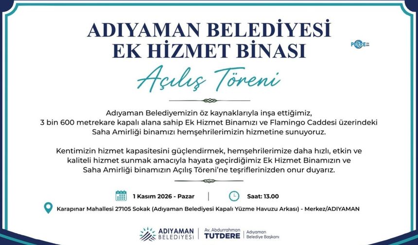 Adıyaman Belediyesi'nden öz kaynaklarla 3 bin 600 metrekarelik hizmet binası